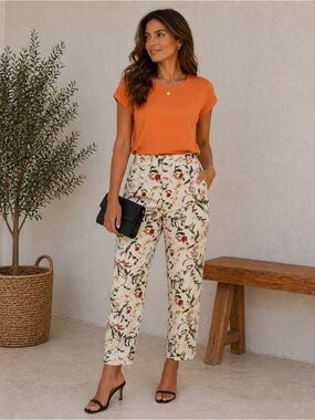 ZARA Floral  Print Pants